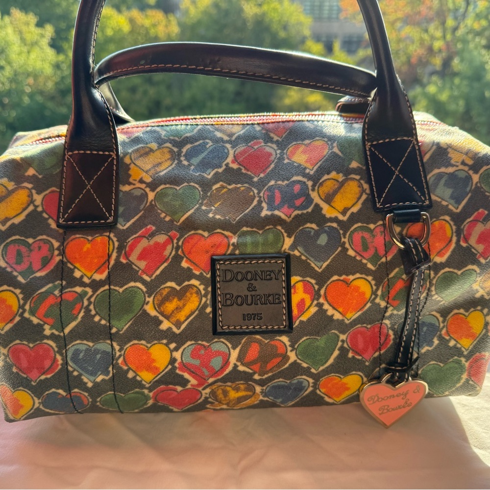 Dooney & Bourke Multicolor Heart Print Satchel